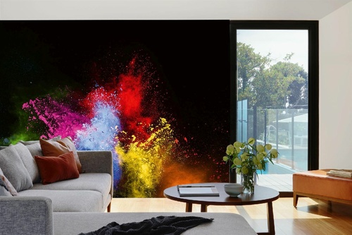 Vlies Fototapete - Abstrakter farbiger Staub 375 x 250 cm